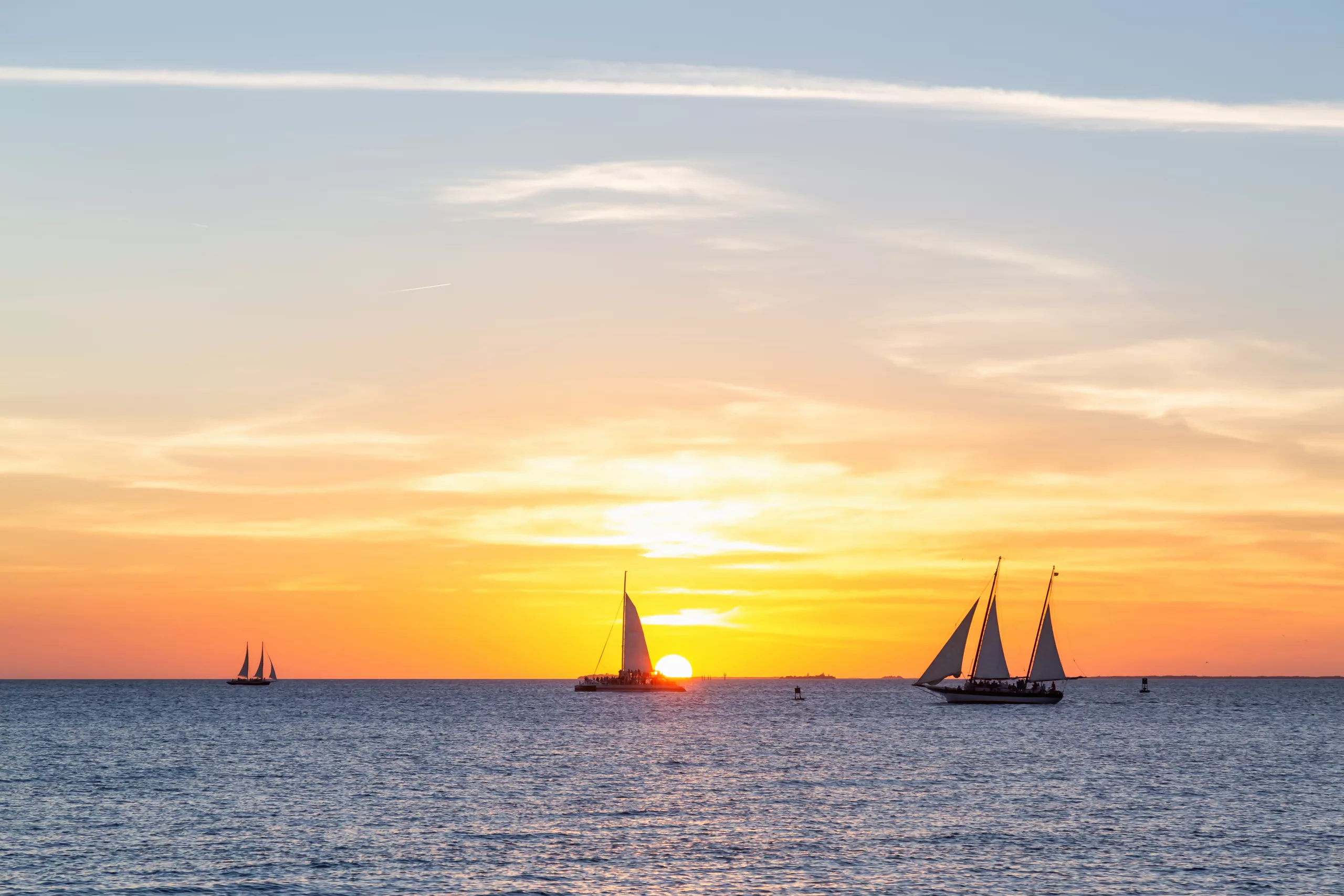 Catamaran au coucher du soleil Key West Floride