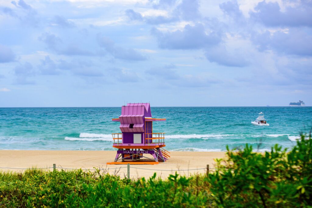 Floride Miami South Beach plage cabane